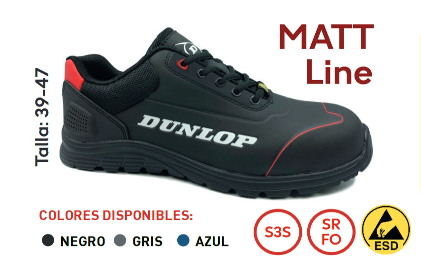 DUNLOP ZAPATOS MATT BLACK S3 DL0201068 REGALO CHALECO