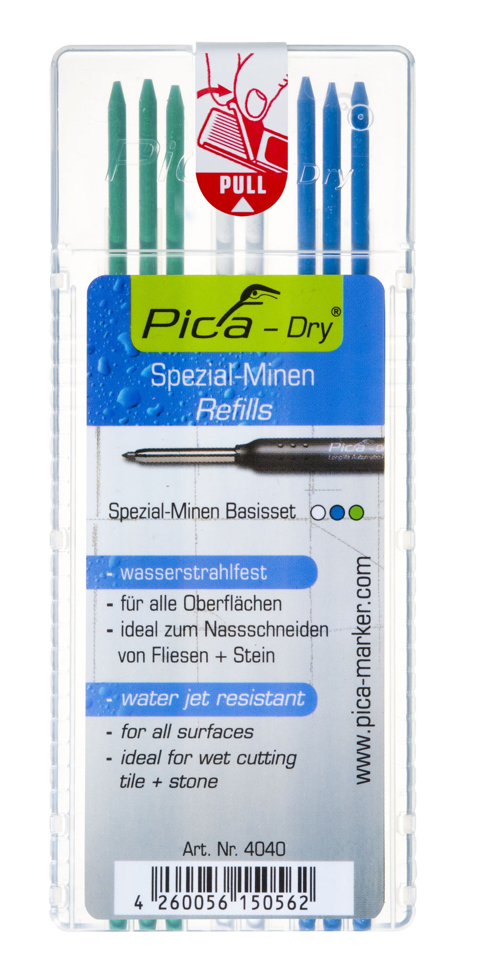 Estuche 8 minas Dry Verde, Blanco, Azul