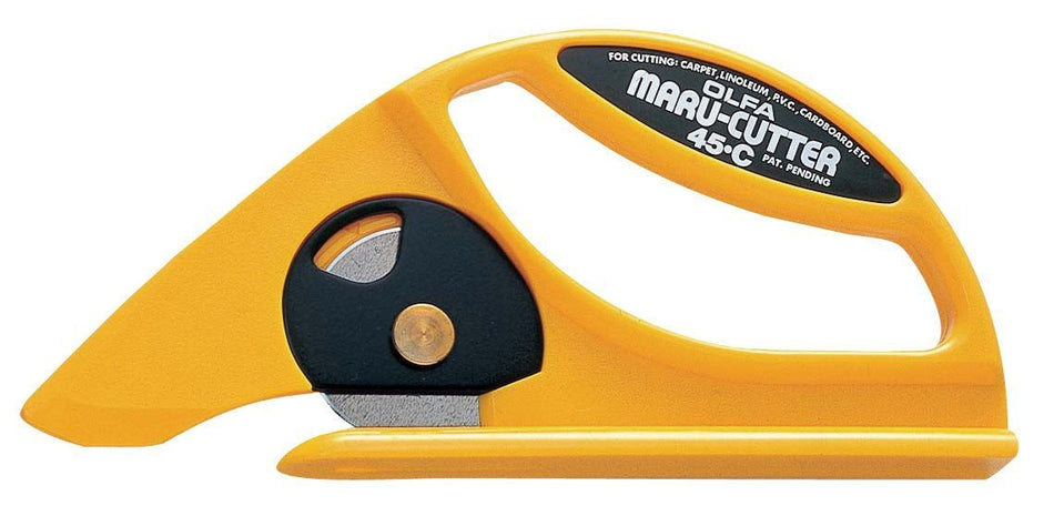 Cúter para moquetas, alfombras y plachas de goma con cuchilla circular de 45 mm