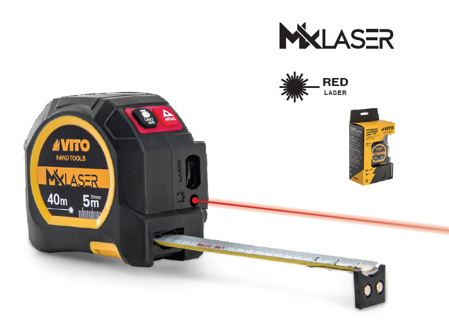 Flexómetro con Medidor Láser 40M MXlaser