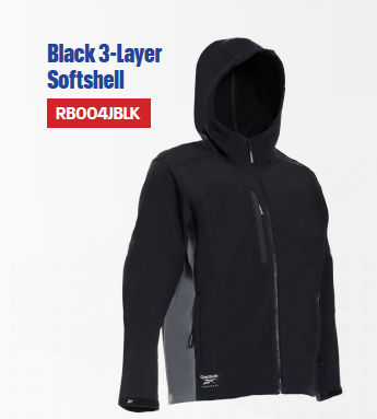 Softshell Black, Grey 3 Layer Reebok - RB004JBLK, RB004JDGR