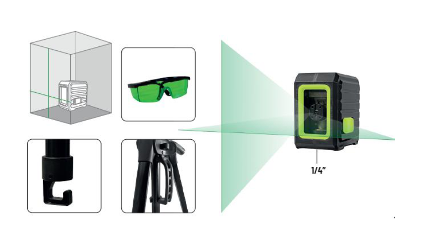 PACK NIVEL LÁSER CROSS GREEN METRICA Ref. 61423
