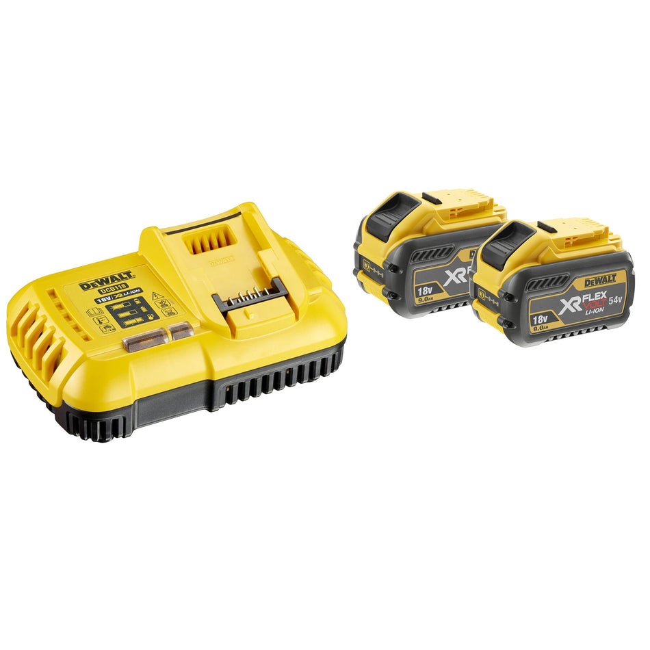 KIT 2 Baterías FLEXVOLT 9Ah + Cargador Rápido Dewalt DCB118X2