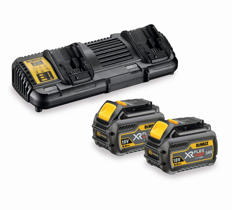 KIT 2 Baterías FLEXVOLT 6Ah + Cargador Doble Dewalt DCB132T2