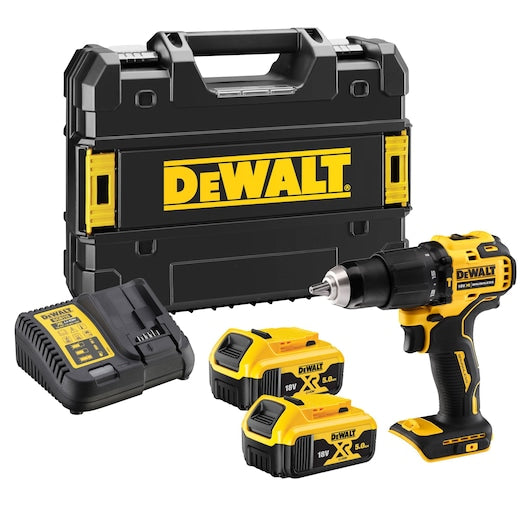 Taladro Percutor Compacto Sin Escobillas XR 18V con 2 Baterías 5Ah TSTAK Dewalt DCD709P2T-QW