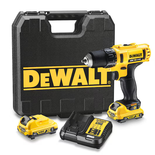 Taladro Atornillador 10mm XR 10.8V con 2 Baterías 2Ah y Maletín Dewalt DCD710D2
