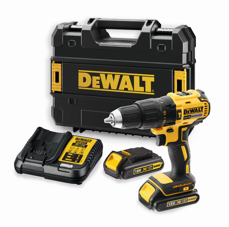Taladro Percutor XR 18V con 2 Baterías 1.5Ah y TSTAK Dewalt DCD778S2T