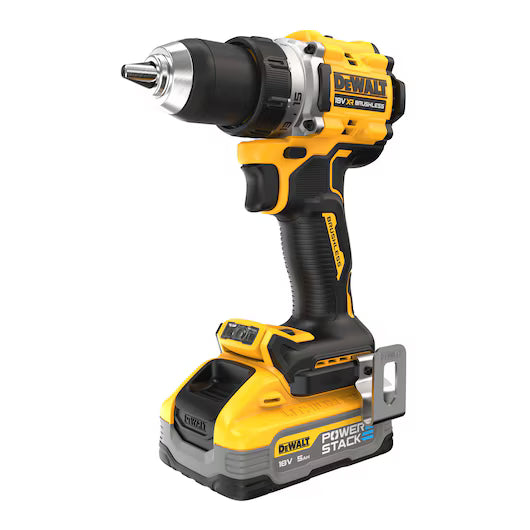 Taladro Atornillador 13mm 90Nm XR 18V con 2 Baterías POWERSTACK 5Ah y TSTAK Dewalt DCD800H2T