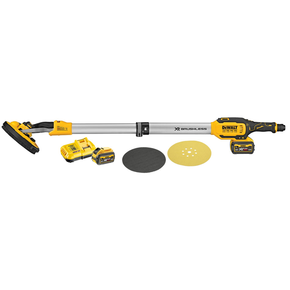 Lijadora Panel de Yeso Telescópica XR con 2 Baterías FLEXVOLT 6Ah Dewalt DCE800T2