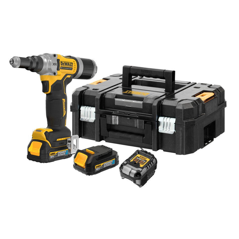 Remachadora 6,4mm XR 18V con 2 Baterías POWERSTACK Dewalt DCF414E2GT