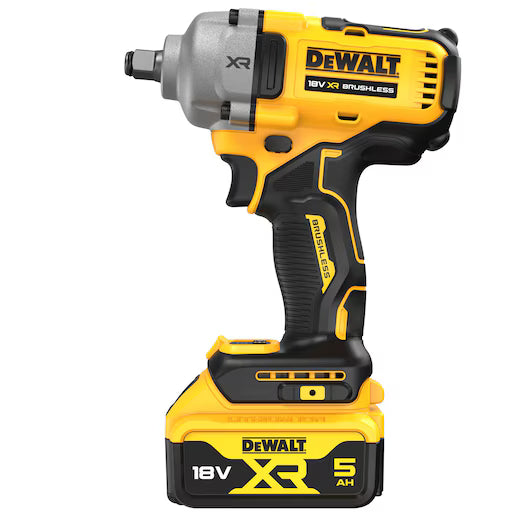 Llave de Impacto Par Medio 1/2" 812Nm XR 18V con 2 Baterías POWERSTACK 5Ah y TSTAK Dewalt DCF891H2T