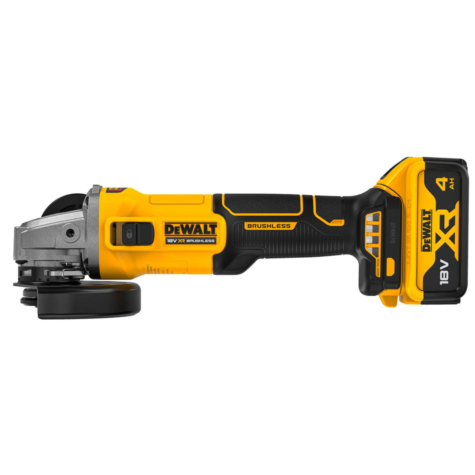 Mini-Amoladora 125mm XR 18V con 2 Baterías 4Ah y TSTAK Dewalt DCG407M2T