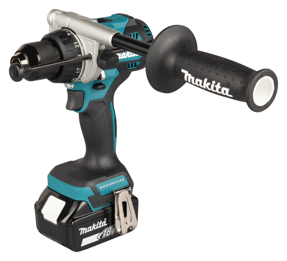 Kit Makita Taladro Combinado DHP492 y Miniamoladora DGA504. 2 baterias de 5,0Ah y cargador rápido. En 2 maletines Makpac.