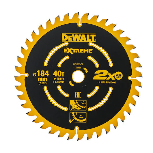 Hoja Sierra Circular Estacionaria 184mm 40T (Para DCS365) Dewalt DT1668-QZ
