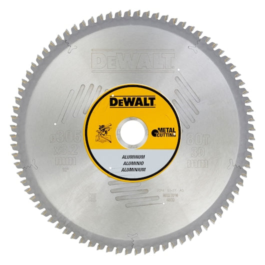 Hoja Sierra Circular Estacionaria 305mm 80D TCG Aluminio Dewalt DT1916-QZ