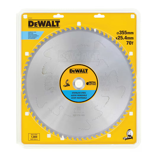 Hoja Sierra Circular Estacionaria 355mm 70D MMJ Acero Inoxidable Dewalt DT1921-QZ