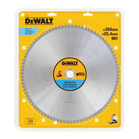 Hoja Sierra Circular Estacionaria 355mm 90D MMJ Acero Inoxidable Dewalt DT1922-QZ