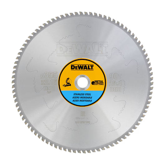 Hoja Sierra Circular Estacionaria 355mm 90D MMJ Acero Inoxidable Dewalt DT1922-QZ