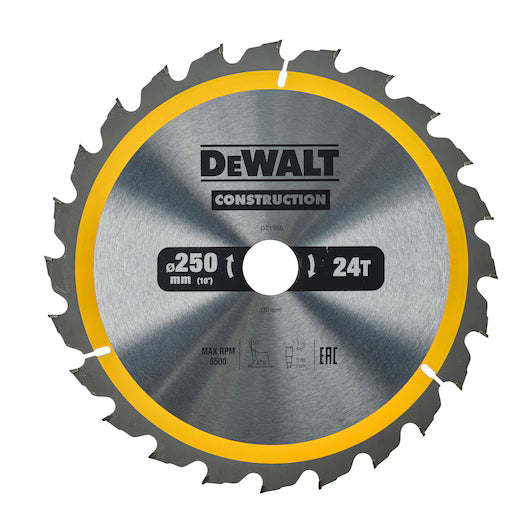 Hoja Sierra Circular Estacionaria 250mm 24D ATB (+10º) Dewalt DT1956-QZ