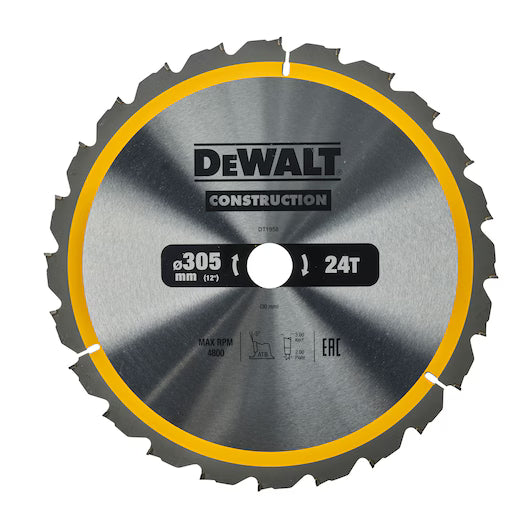Hoja Sierra Circular Estacionaria 305mm 24D ATB (+10º) Dewalt DT1958-QZ