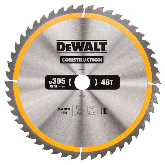 Hoja Sierra Circular Estacionaria 305mm 48D ATB (+10º) Dewalt DT1959-QZ