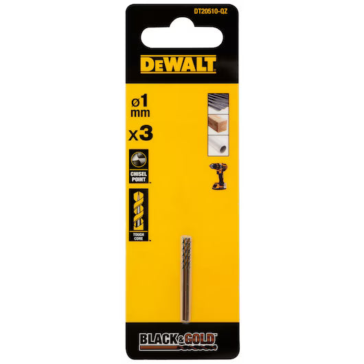3 Brocas Black&Gold para Metal 2,5x57mm Dewalt DT20513-QZ