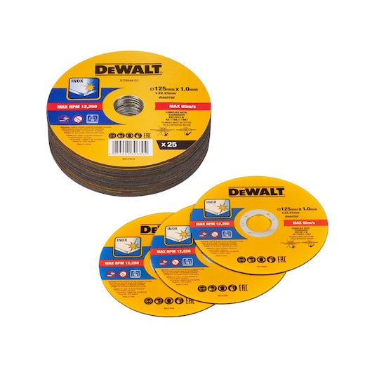 Pack 25 Discos de Corte 125x1mm Retractilado Dewalt DT20594-QZ