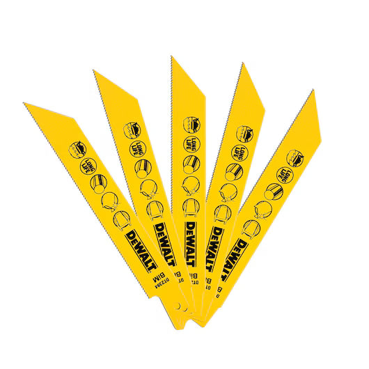 Hoja Sierra Sable Bi-Metal Corte Rápido 152mm Metal/Metales No Ferrosos (3-8mm) Dewalt DT2361-QZ