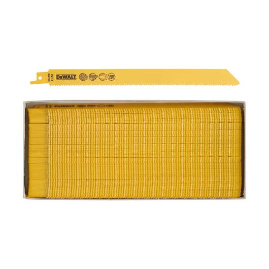Hoja Sierra Sable Bi-Metal 225mm Palés/Madera con Clavos/Metal (100 Unidades) Dewalt DT2400-QZ