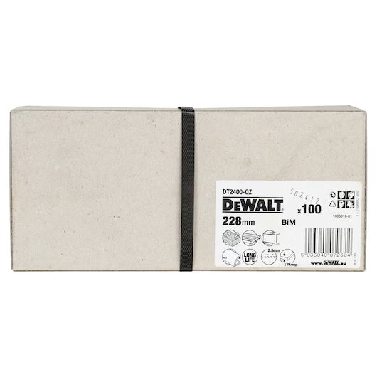 Hoja Sierra Sable Bi-Metal 225mm Palés/Madera con Clavos/Metal (100 Unidades) Dewalt DT2400-QZ