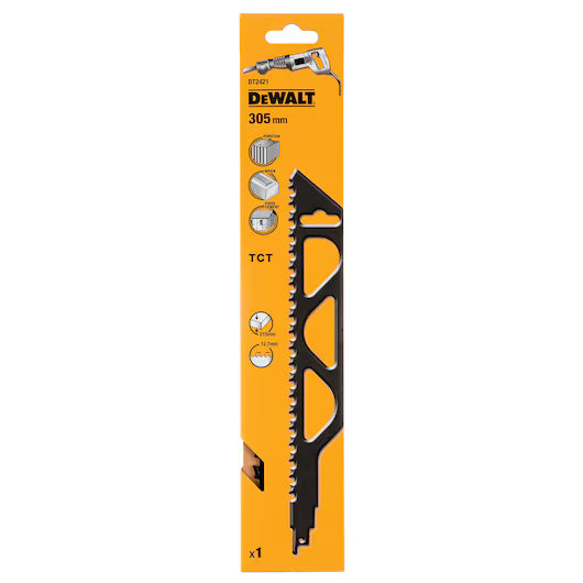 Hoja Sierra Sable Bi-Metal CT 305mm Hormigón Celular/Ladrillo (Hasta 250mm) Dewalt DT2421-QZ