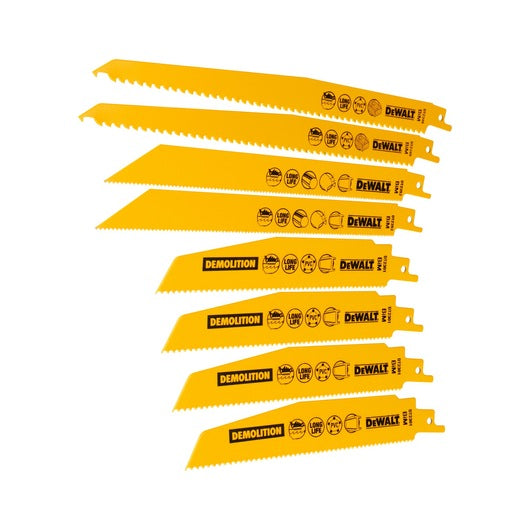 Juego 8 Hojas Sierra Sable Bi-Metal Segmentado (Surtido) Dewalt DT2442-QZ