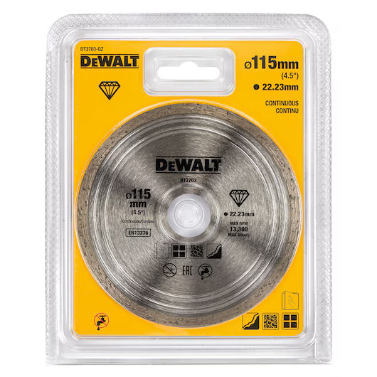 Disco Diamante Borde Continuo 115mm Corte Seco Cerámica Dewalt DT3703-QZ