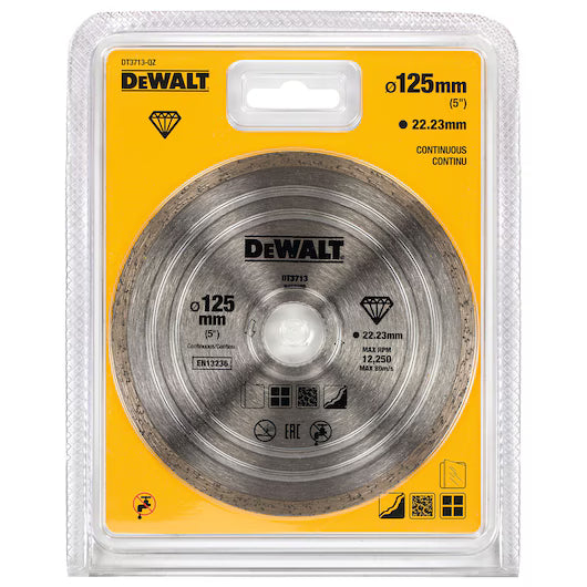 Disco Diamante Borde Continuo 125mm Corte Seco Cerámica Dewalt DT3713-QZ