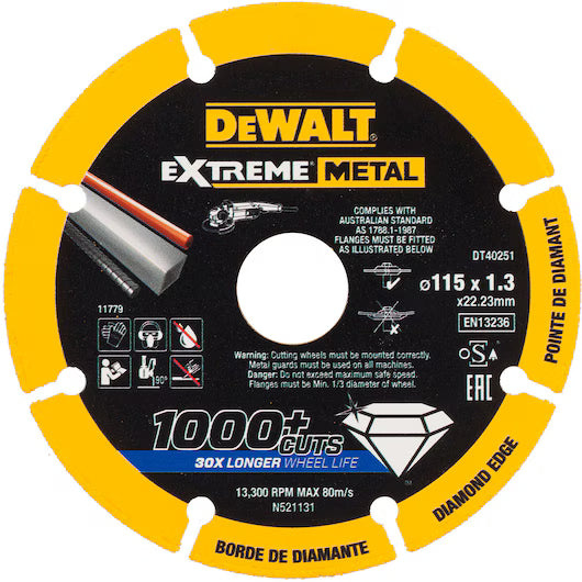 Disco Corte Diamantado Extreme Metal 115mm Dewalt DT40251-QZ