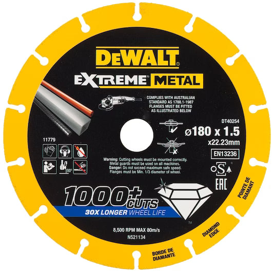 Disco Corte Diamantado Extreme Metal 180mm Dewalt DT40254-QZ