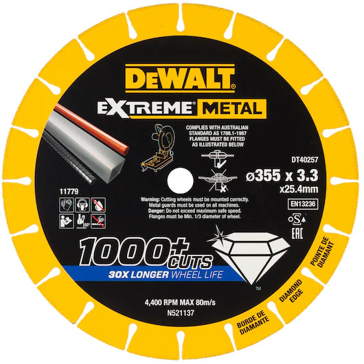 Disco Corte Diamantado Extreme Metal 355mm Dewalt DT40257-QZ