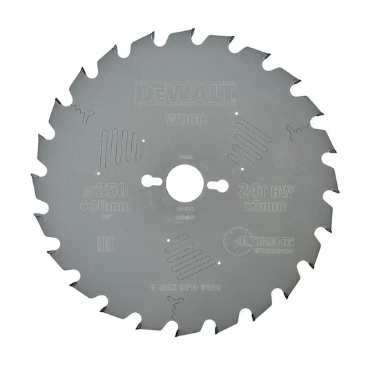 Hoja Sierra Circular Estacionaria 250mm 24D FT Dewalt DT4311-QZ