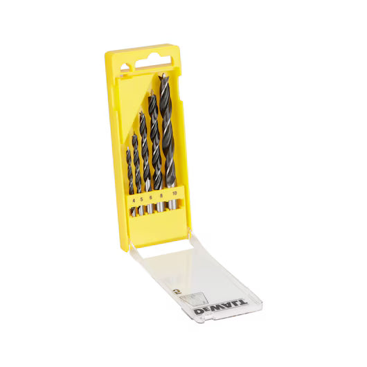 Juego 5 Brocas Estándar para Madera (4, 5, 6, 8, 10mm) Dewalt DT4535-QZ