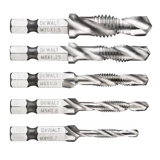 Kit 5 Brocas Roscadas Métrica (M4, M5, M6, M8, M10) Dewalt DT50060-QZ