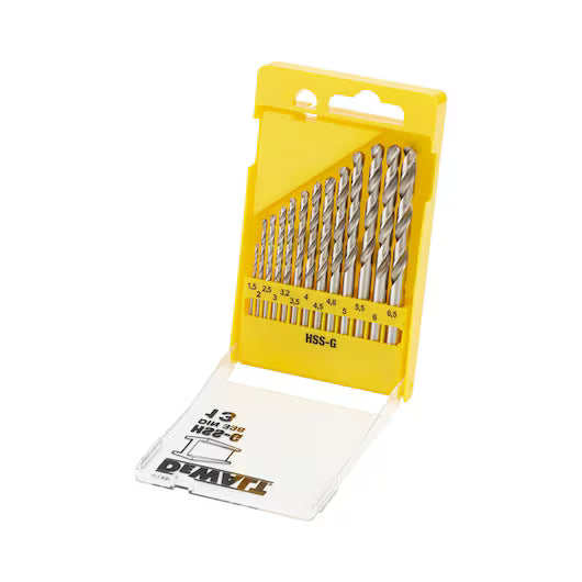 Juego 13 Brocas HSS-G DIN 338 1,5-6,5mm (Cassette) Dewalt DT5922-QZ