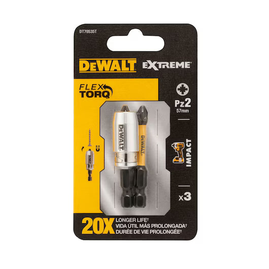 2 Puntas FLEXTORQ 50mm T20 + Adaptador Magnético Dewalt DT70537T-QZ