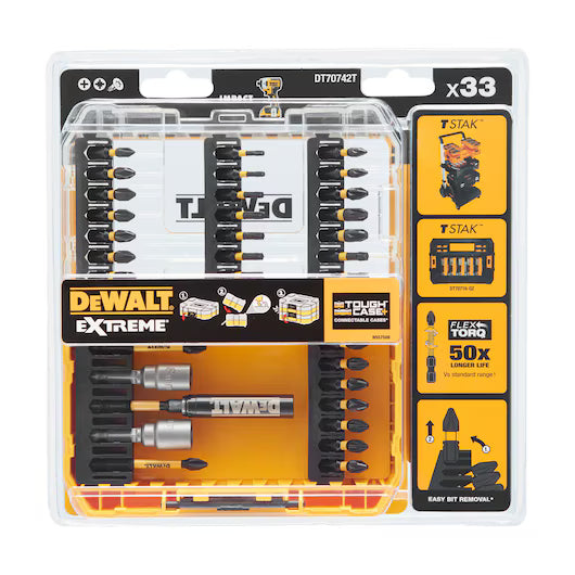 Juego 33 Piezas FLEXTORQ para Atornillar Dewalt DT70742T-QZ