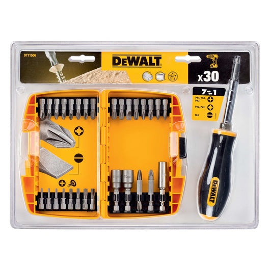 Kit 30 Piezas Atornillar con Atornillador 6 en 1 Dewalt DT71506-QZ