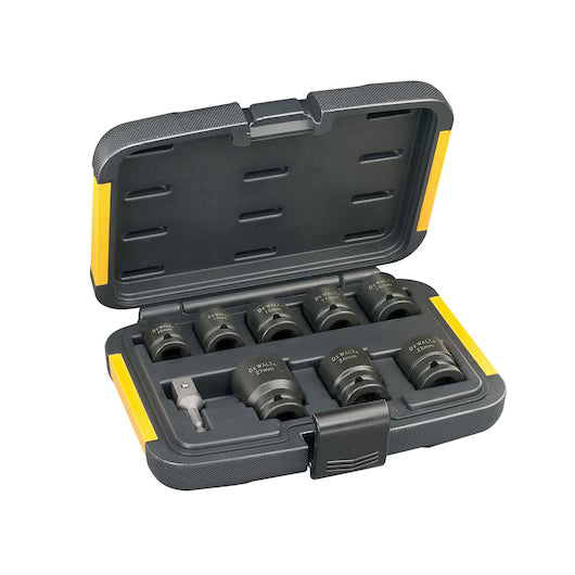 Juego 9 Llaves de Vaso (10-27mm y Adaptador 1/4" a 1/2") Dewalt DT7507-QZ