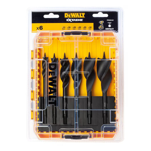 Juego Brocas Triple Flauta 6 Pzas 13-32mm (Ext 152mm) Dewalt DT90238-QZ