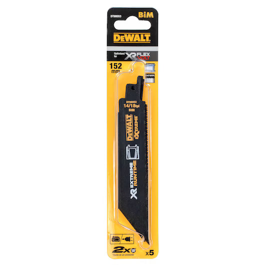 Hoja Sierra Sable XR Extreme Bi-Metal 152mm Metal/Tuberías/Plásticos Dewalt DT99553-QZ