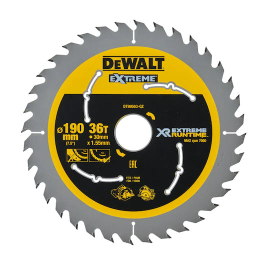 Hoja Sierra Circular Portátil XR EXTREME RUNTIME 190mm 36D Dewalt DT99563-QZ
