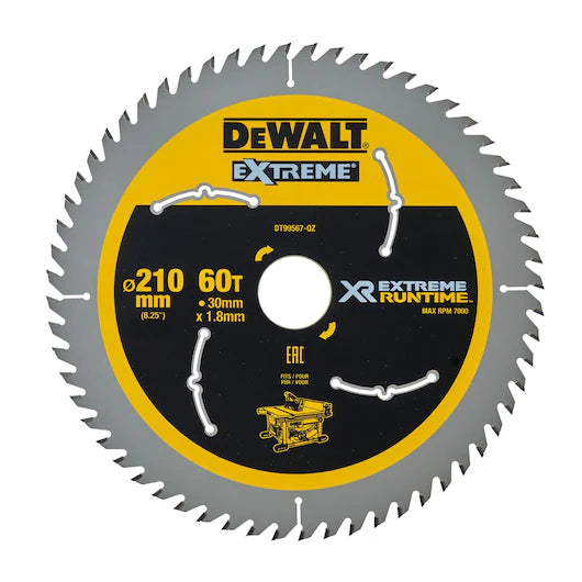 Hoja Sierra Circular XR EXTREME RUNTIME 210mm 60D Estacionaria (Alternativa DT20432) Dewalt DT99567-QZ
