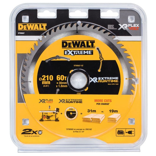 Hoja Sierra Circular XR EXTREME RUNTIME 210mm 60D Estacionaria (Alternativa DT20432) Dewalt DT99567-QZ